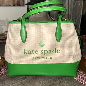 Kate Spade Green and Cream Satchel